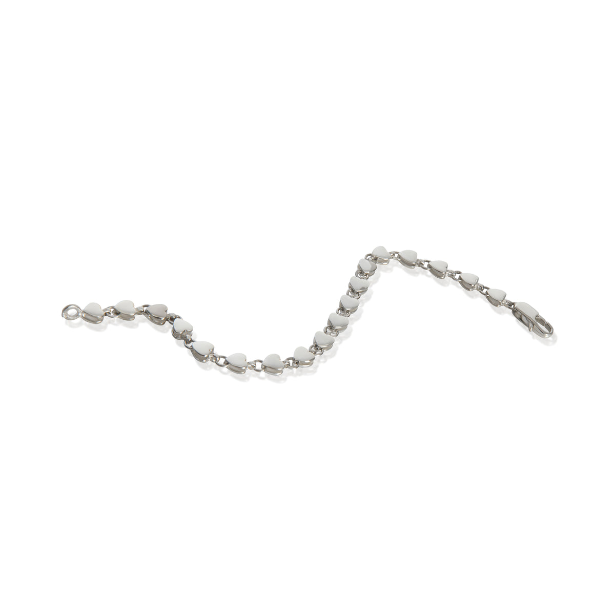 Sterling Silver  Vintage Heart Link Bracelet