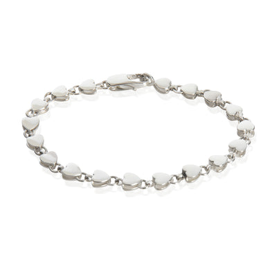 Sterling Silver  Vintage Heart Link Bracelet