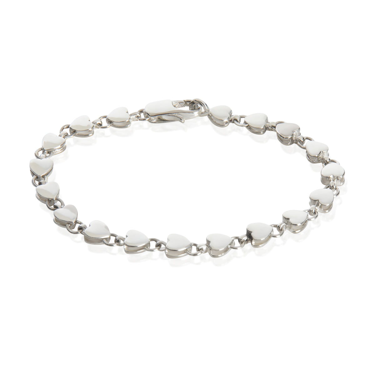 Sterling Silver  Vintage Heart Link Bracelet