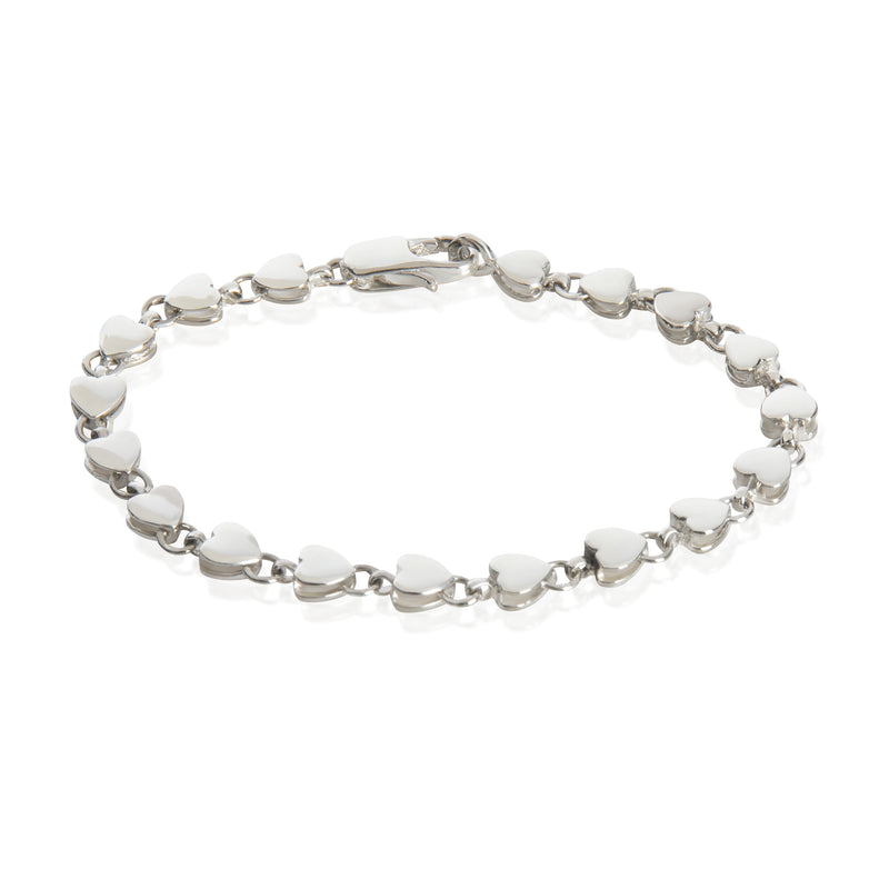 Sterling Silver  Vintage Heart Link Bracelet