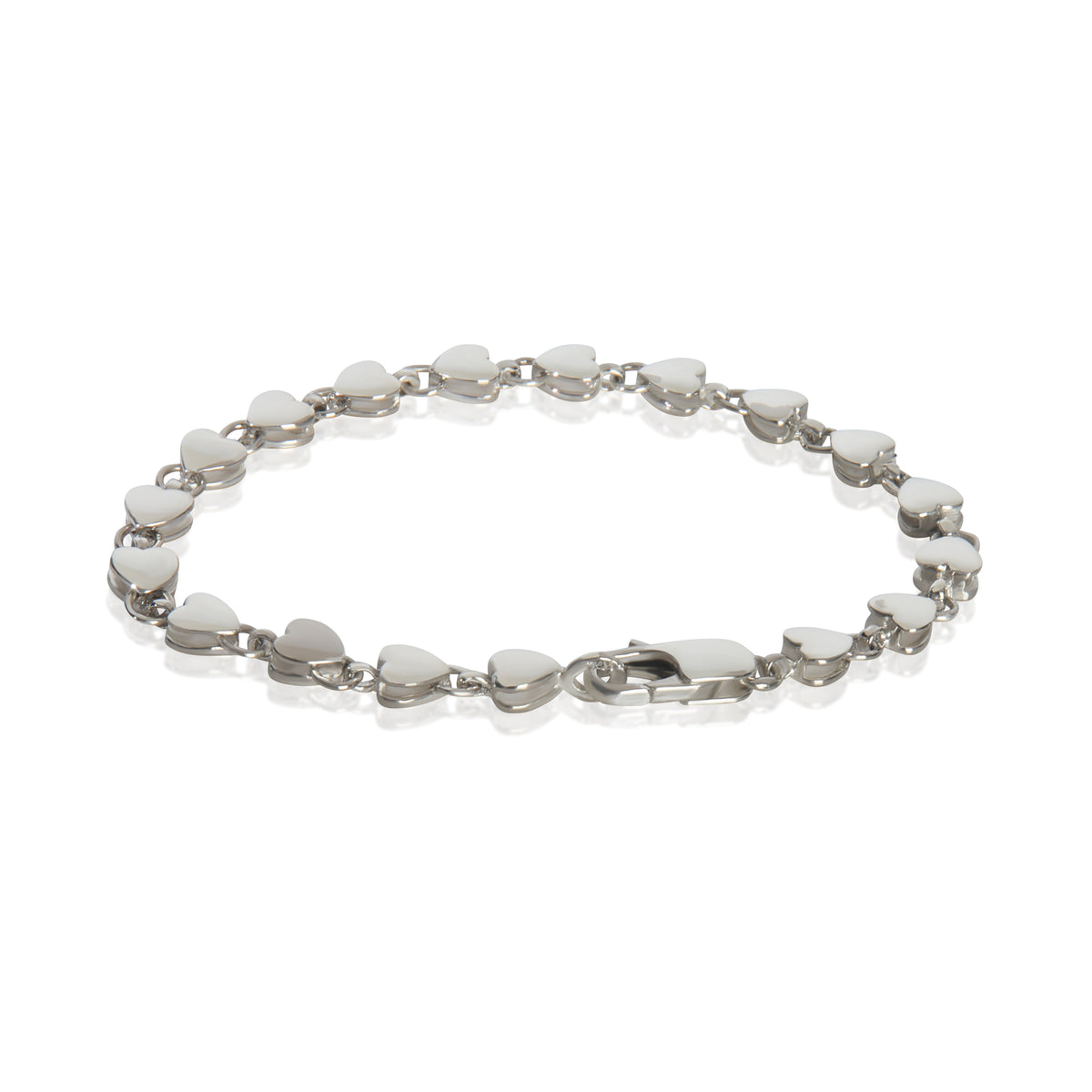 Sterling Silver  Vintage Heart Link Bracelet