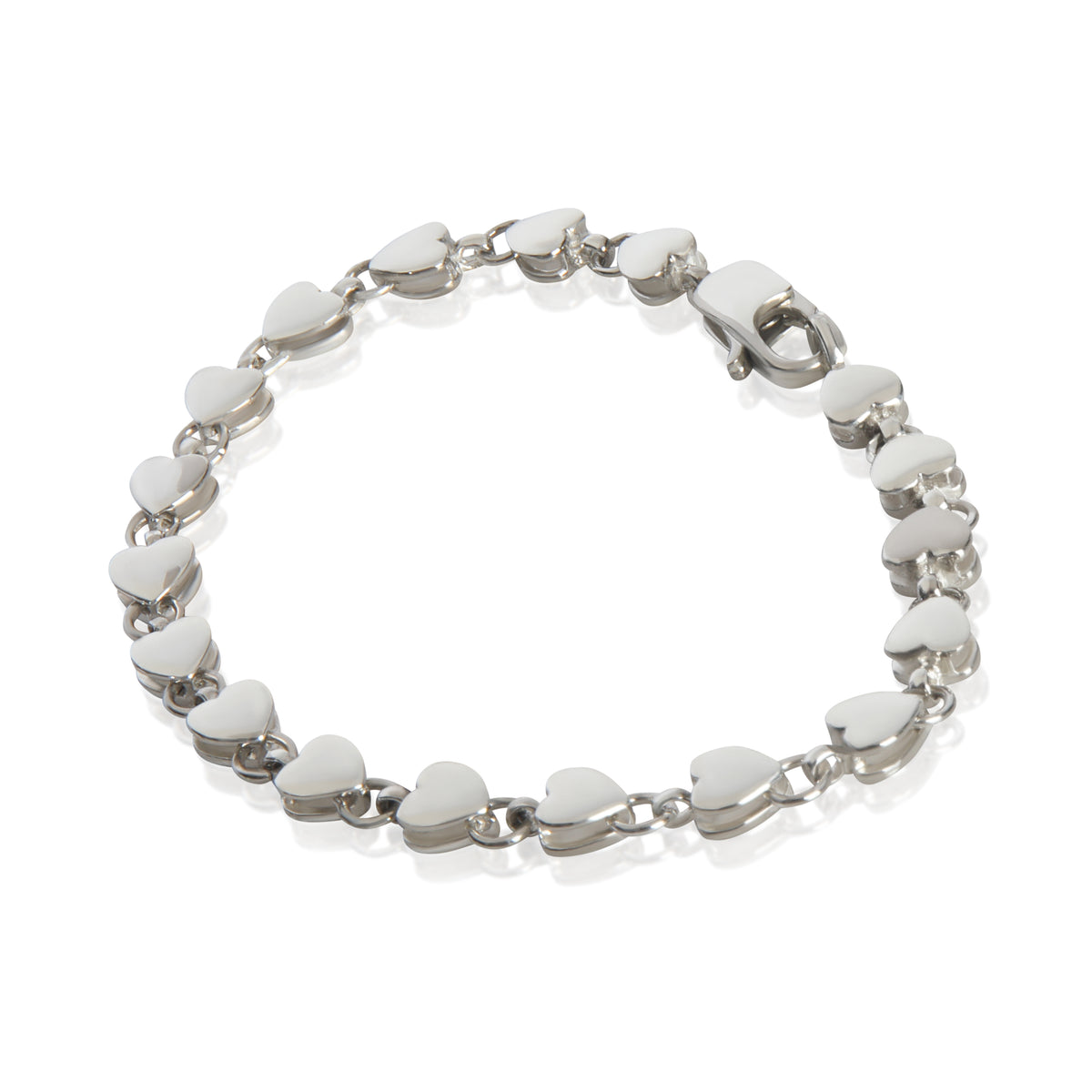 Sterling Silver  Vintage Heart Link Bracelet