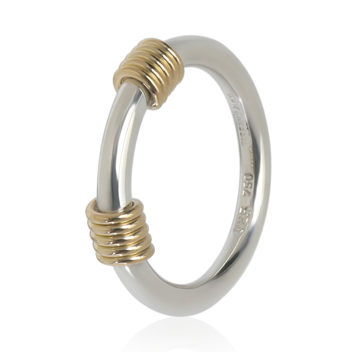 Yellow Gold & Sterling Silver  Vintage Coil Wrapped Ring