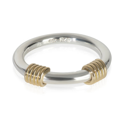 Yellow Gold & Sterling Silver  Vintage Coil Wrapped Ring