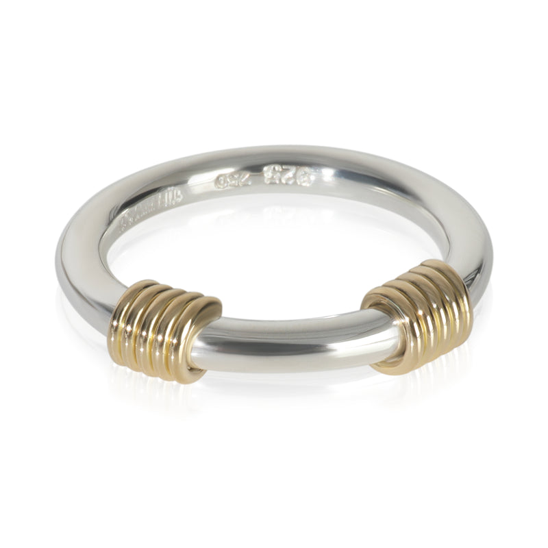 Yellow Gold & Sterling Silver  Vintage Coil Wrapped Ring