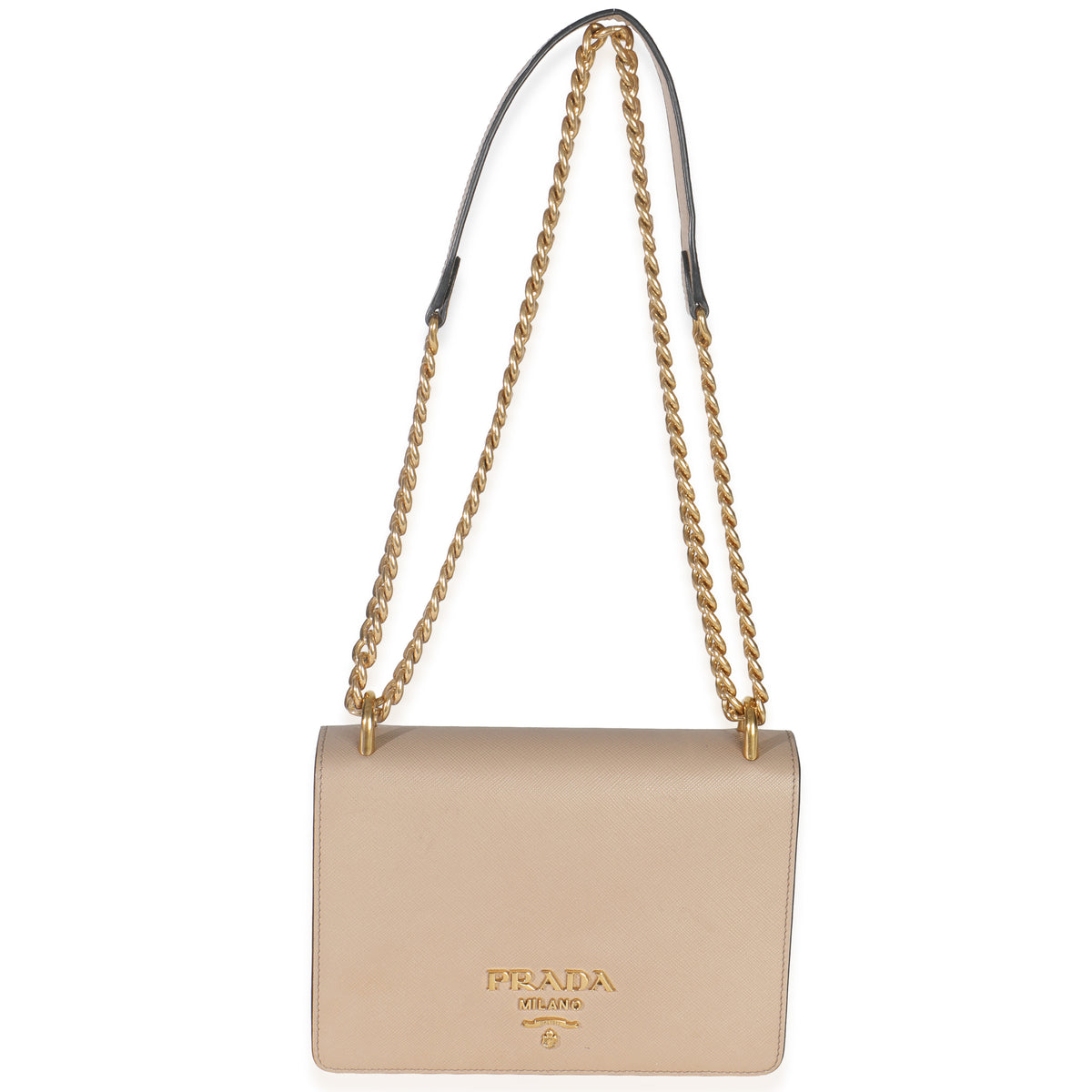 Prada Cammeo Saffiano Lux Small Logo Chain Flap Bag Handbag av