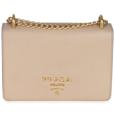 Prada Cammeo Saffiano Lux Small Logo Chain Flap Bag Handbag fv