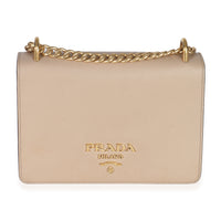 Cammeo Saffiano Lux Small Logo Chain Flap Bag
