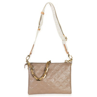 Taupe Monogram Embossed Lambskin Coussin PM