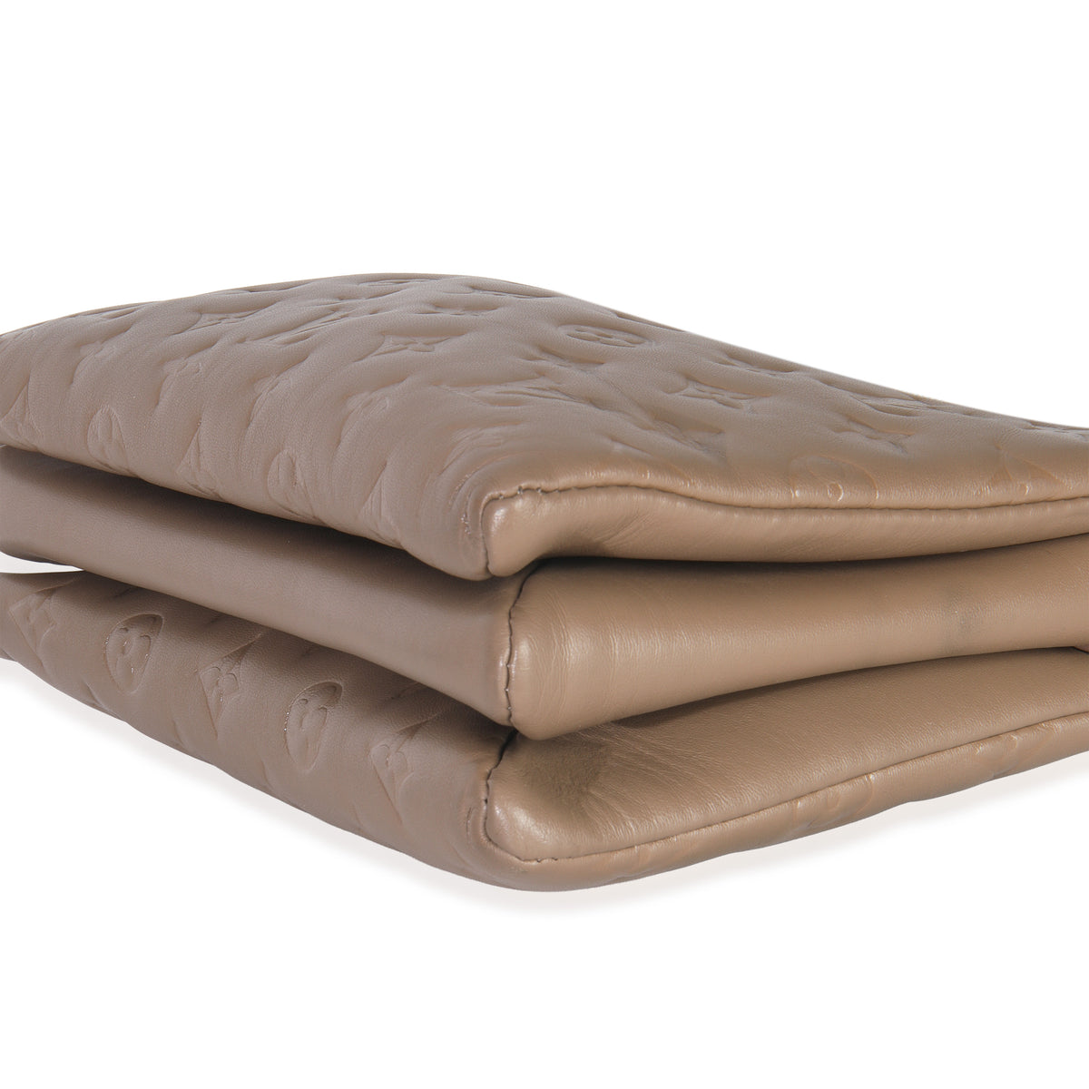 Taupe Monogram Embossed Lambskin Coussin PM