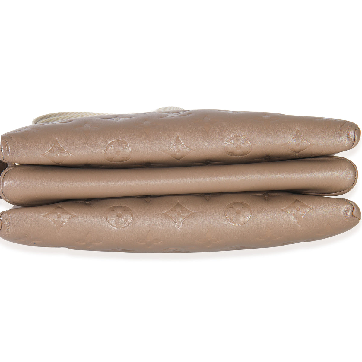 Taupe Monogram Embossed Lambskin Coussin PM