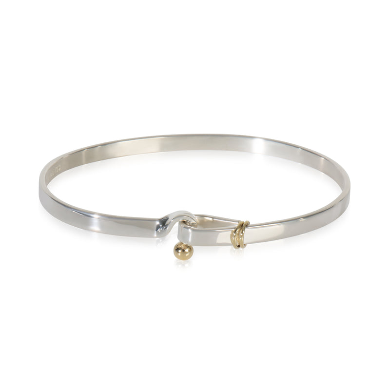 Yellow Gold & Sterling Silver  Vintage Hook Bracelet