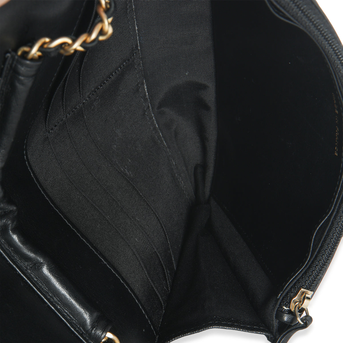 Black Quilted Caviar Boy Wallet On Chain