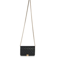 Black Quilted Caviar Boy Wallet On Chain