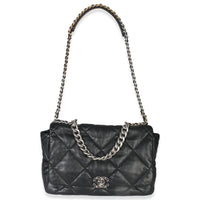 Black Quilted Lambskin Maxi Chanel 19 Flap Bag