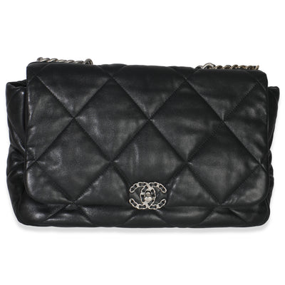 Black Quilted Lambskin Maxi Chanel 19 Flap Bag