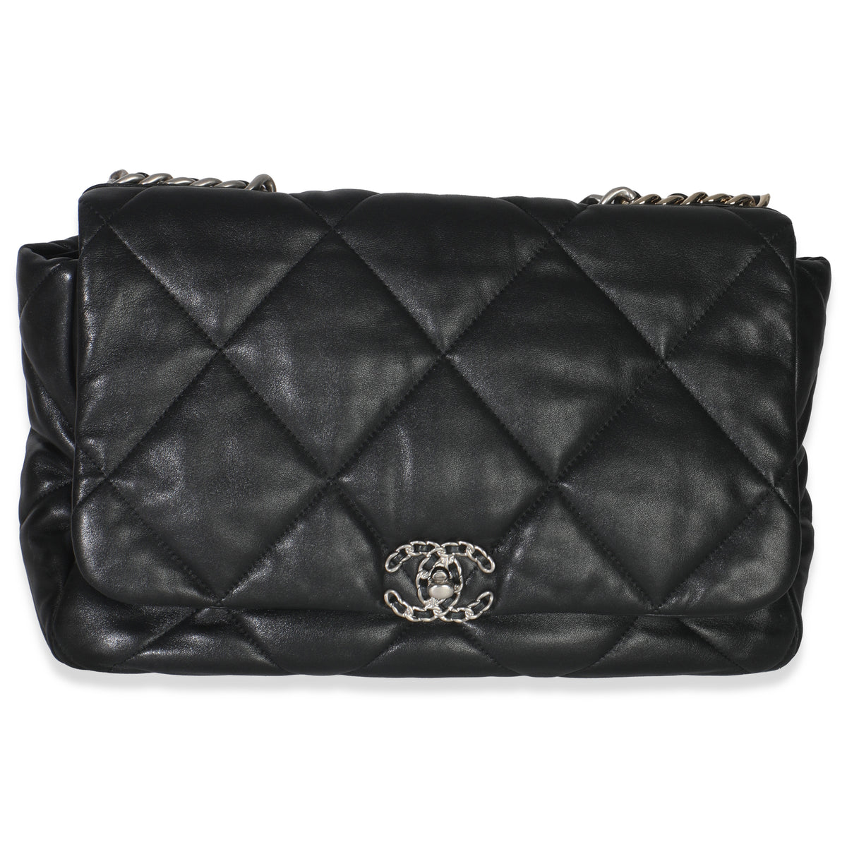 Black Quilted Lambskin Maxi Chanel 19 Flap Bag