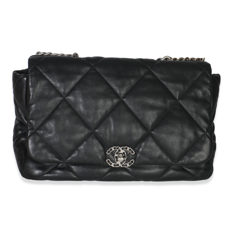 Black Quilted Lambskin Maxi Chanel 19 Flap Bag