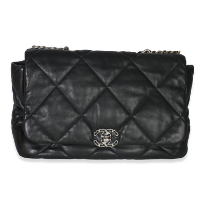 Black Quilted Lambskin Maxi Chanel 19 Flap Bag