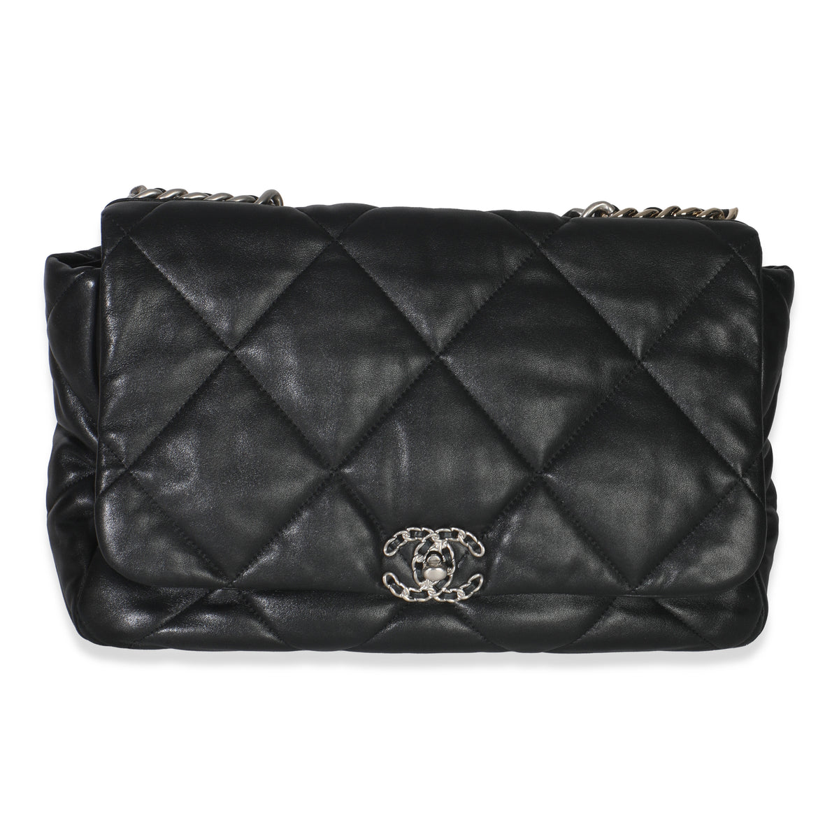 Black Quilted Lambskin Maxi Chanel 19 Flap Bag