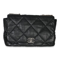 Black Quilted Lambskin Maxi Chanel 19 Flap Bag