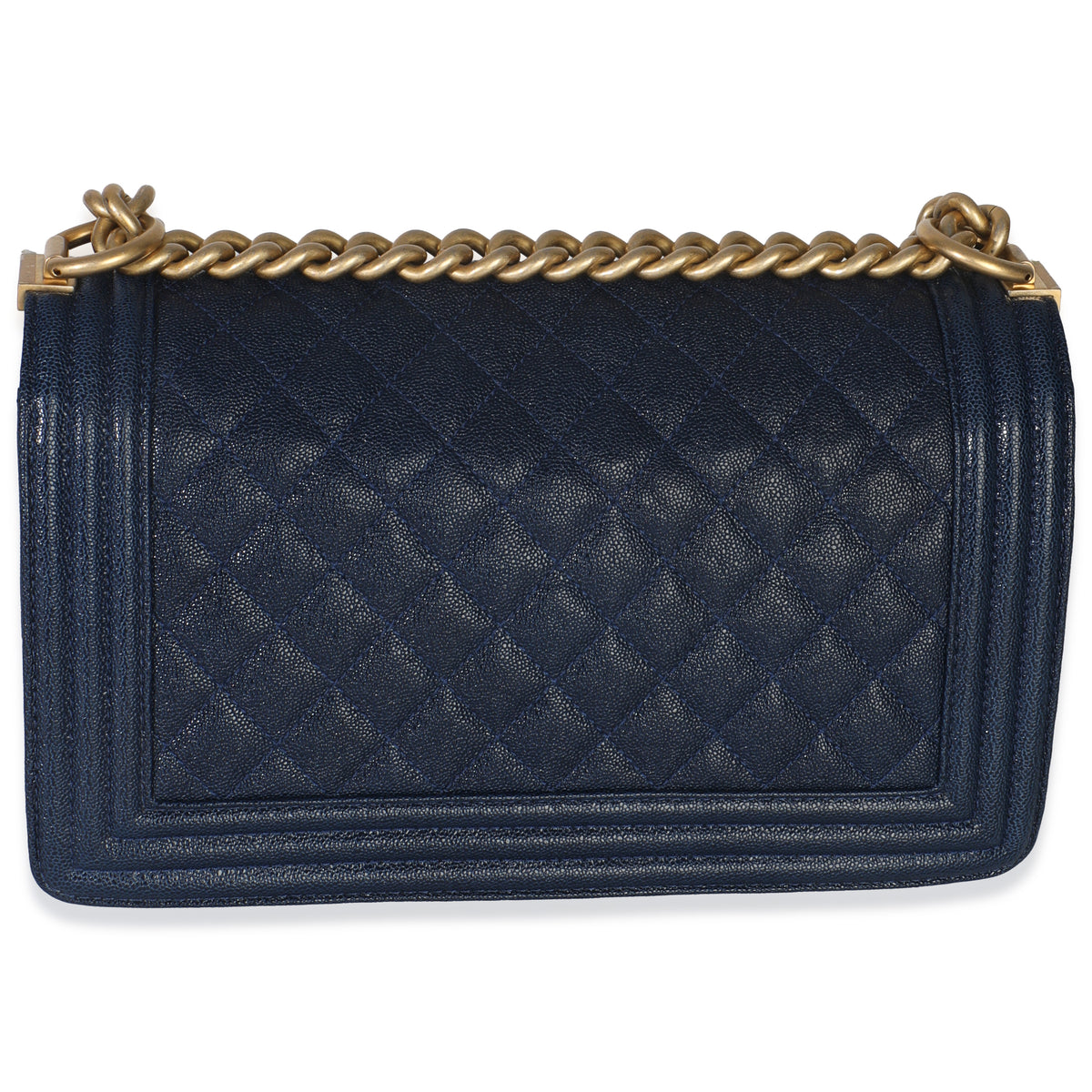 Chanel Navy Quilted Caviar Old Medium Boy Handbag Handbag bv