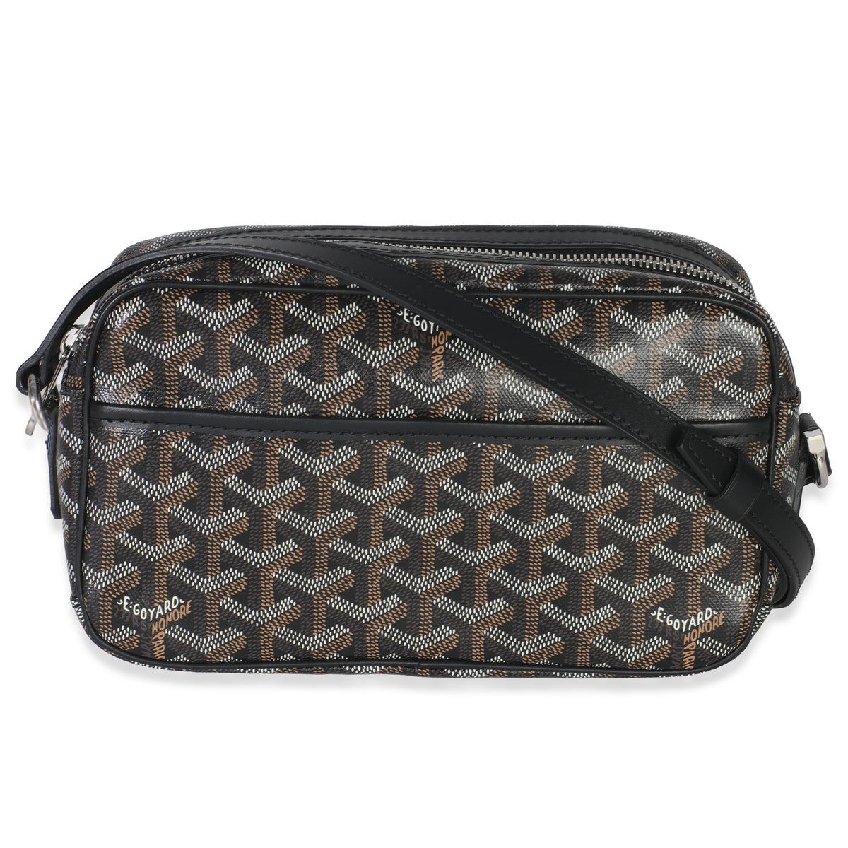 Black Goyardine Canvas Sac Cap Vert