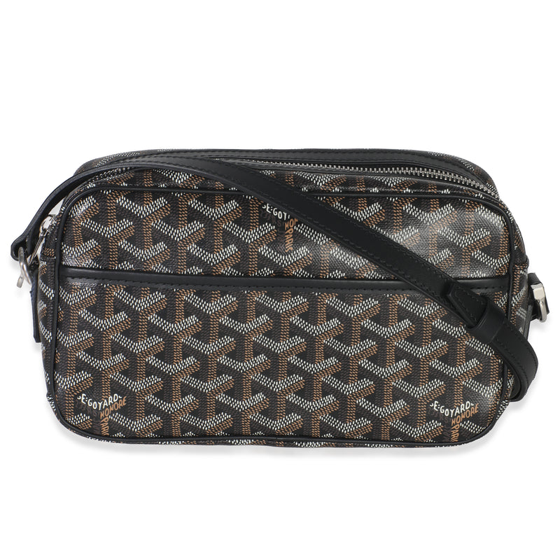 Black Goyardine Canvas Sac Cap Vert