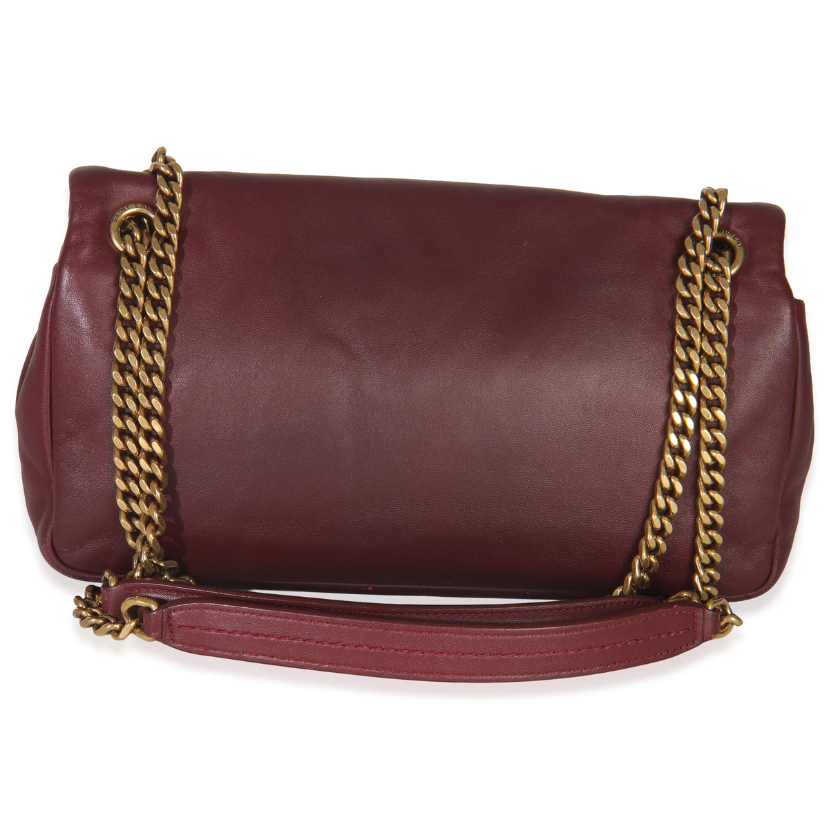 Saint Laurent Deep Raspberry Smooth Lambskin Small Calypso Chain Bag Handbag bv