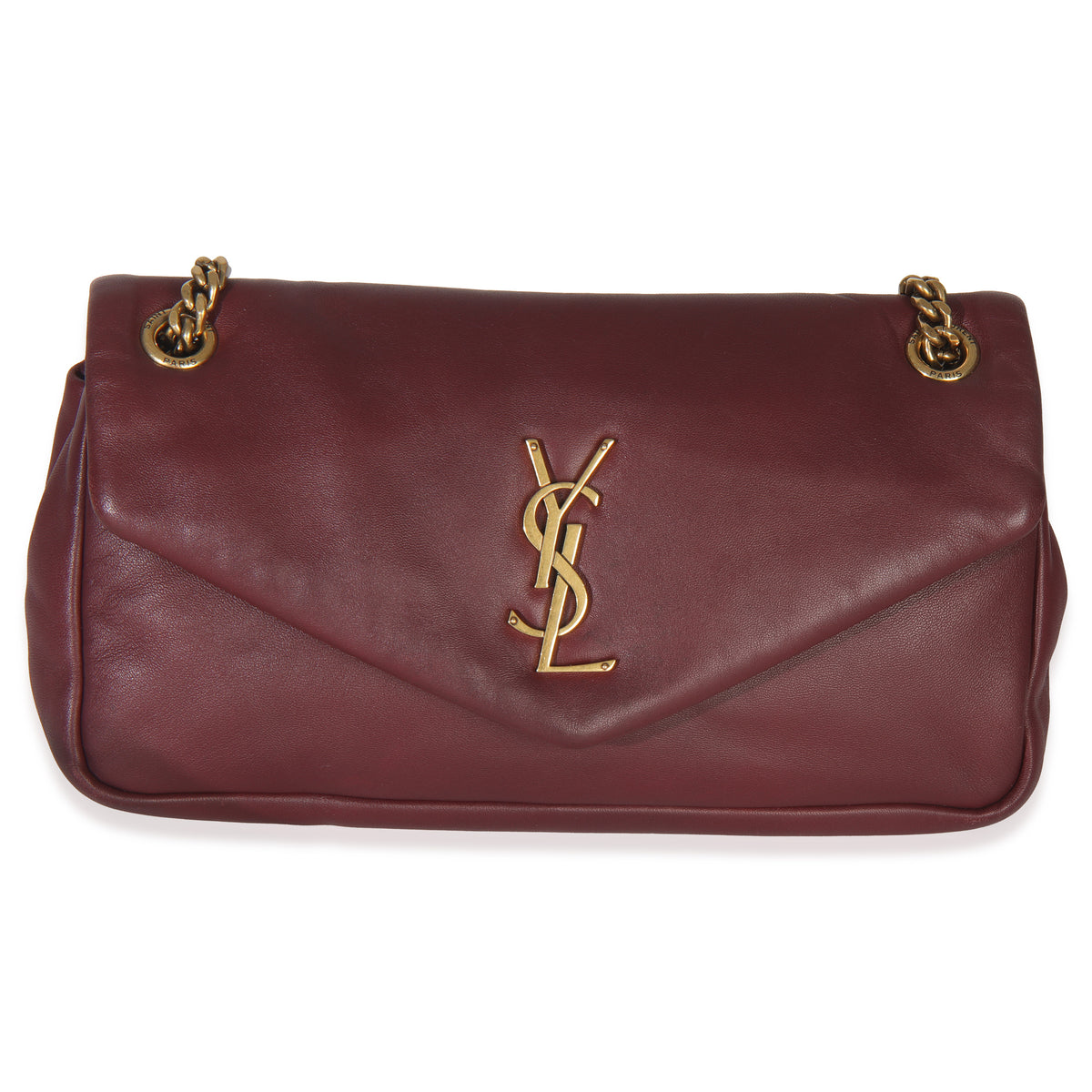 Saint Laurent Deep Raspberry Smooth Lambskin Small Calypso Chain Bag Handbag fv