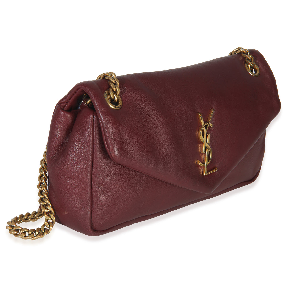 Saint Laurent Deep Raspberry Smooth Lambskin Small Calypso Chain Bag Handbag pv