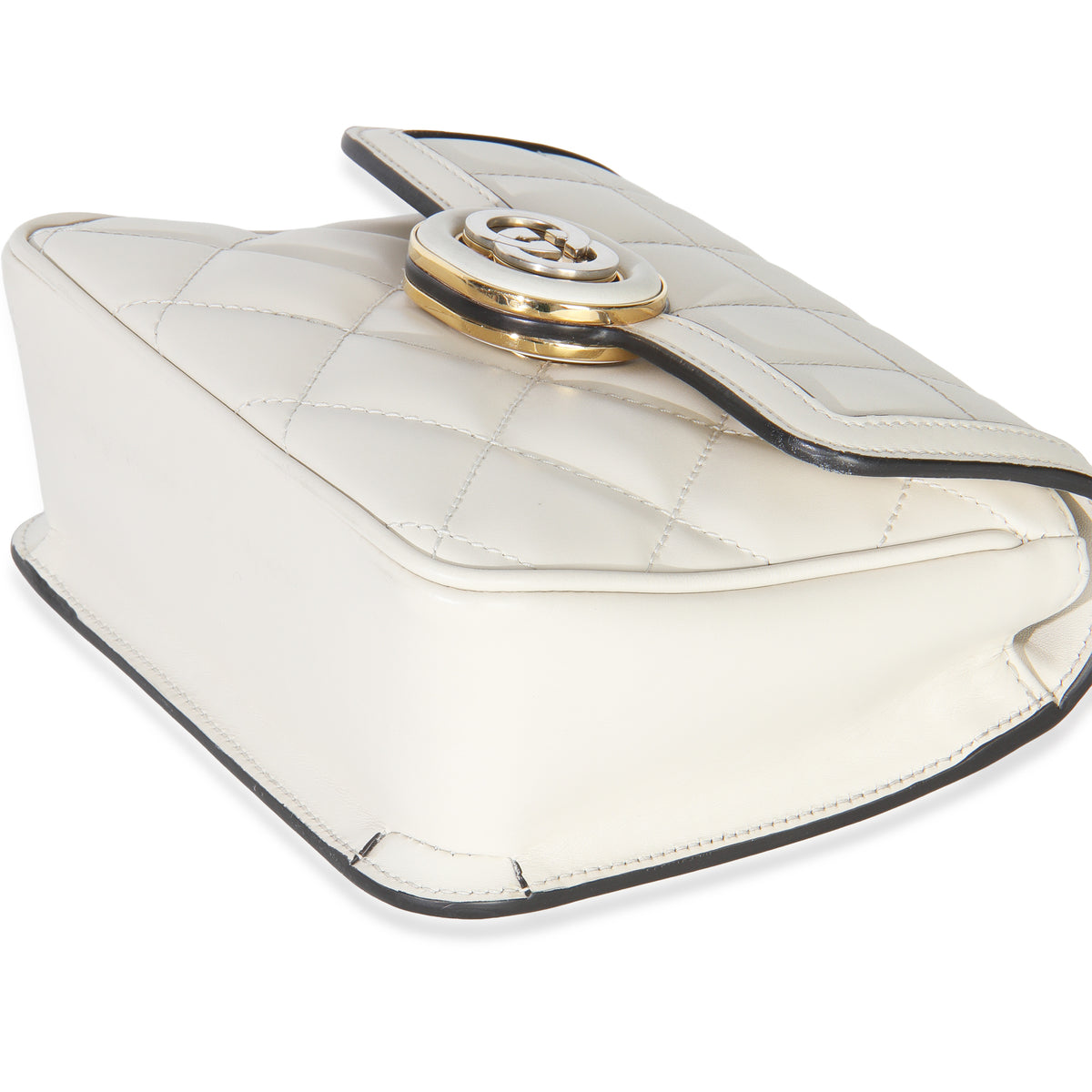 Gucci White Quilted Calfskin Mini Deco Chain Bag Handbag box
