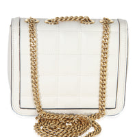 Gucci White Quilted Calfskin Mini Deco Chain Bag Handbag bv