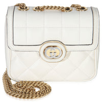 Gucci White Quilted Calfskin Mini Deco Chain Bag Handbag fv