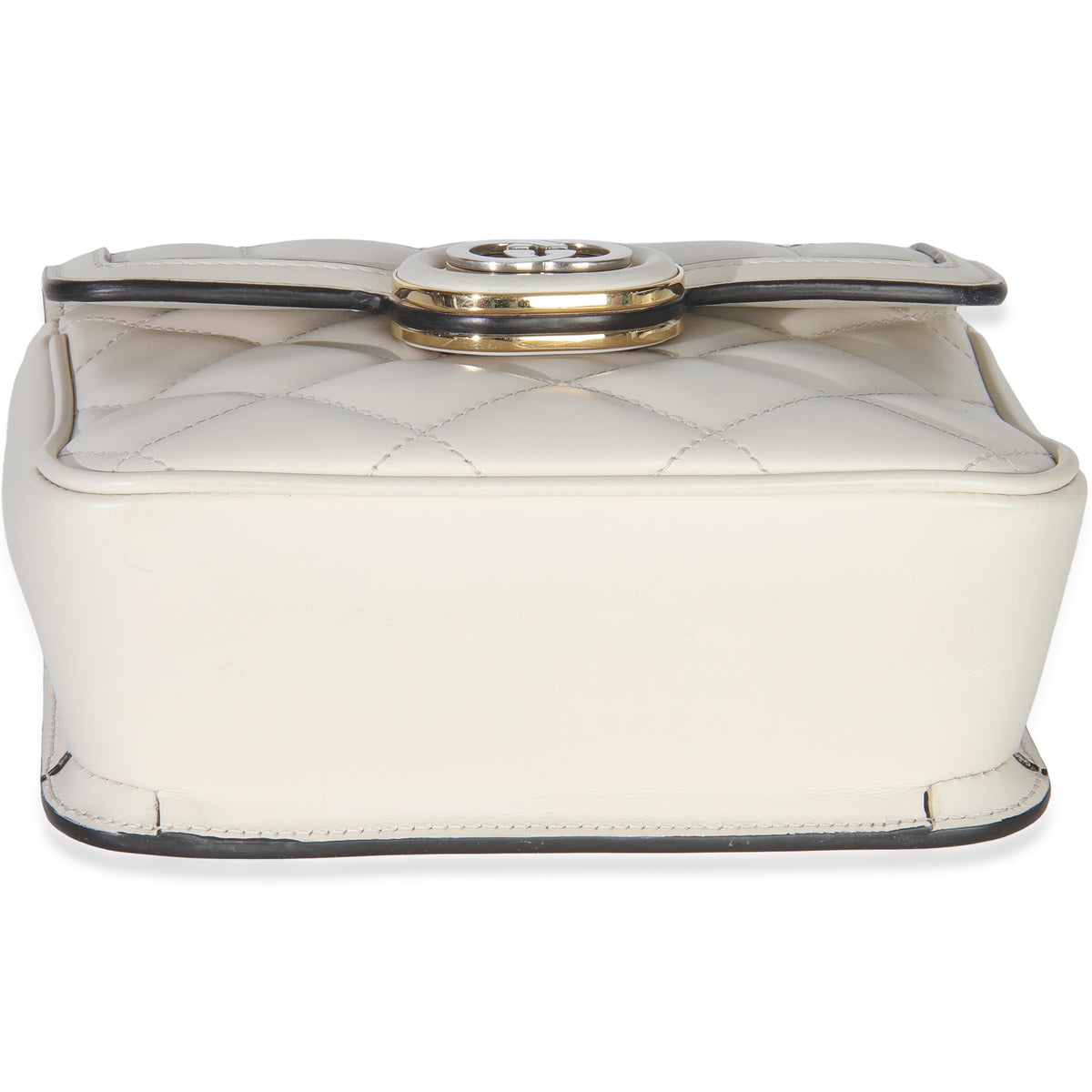 Gucci White Quilted Calfskin Mini Deco Chain Bag Handbag stamp