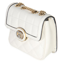 Gucci White Quilted Calfskin Mini Deco Chain Bag Handbag sv
