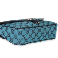 Gucci Blue GG Canvas Diagonal Small GG Marmont Bag Handbag clasp