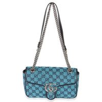 Gucci Blue GG Canvas Diagonal Small GG Marmont Bag Handbag av