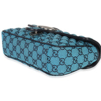 Gucci Blue GG Canvas Diagonal Small GG Marmont Bag Handbag box