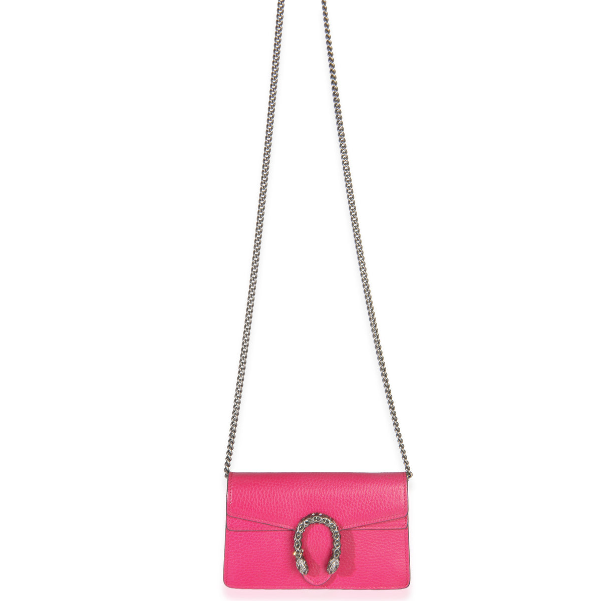 Gucci Pink Dollar Calfskin Crystal Super Mini Dionysus Flap Handbag av