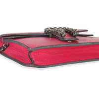 Gucci Pink Dollar Calfskin Crystal Super Mini Dionysus Flap Handbag clasp
