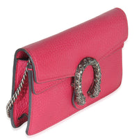 Gucci Pink Dollar Calfskin Crystal Super Mini Dionysus Flap Handbag pv