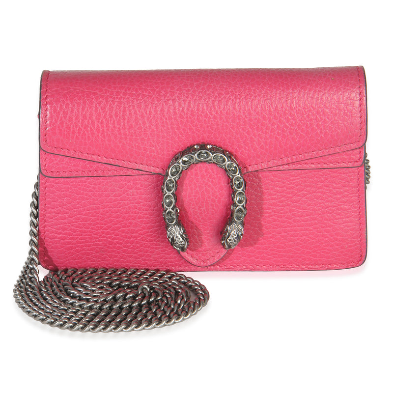 Pink Dollar Calfskin Crystal Super Mini Dionysus Flap