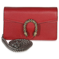 Gucci Red Dollar Calfskin Crystal Super Mini Dionysus Handbag fv