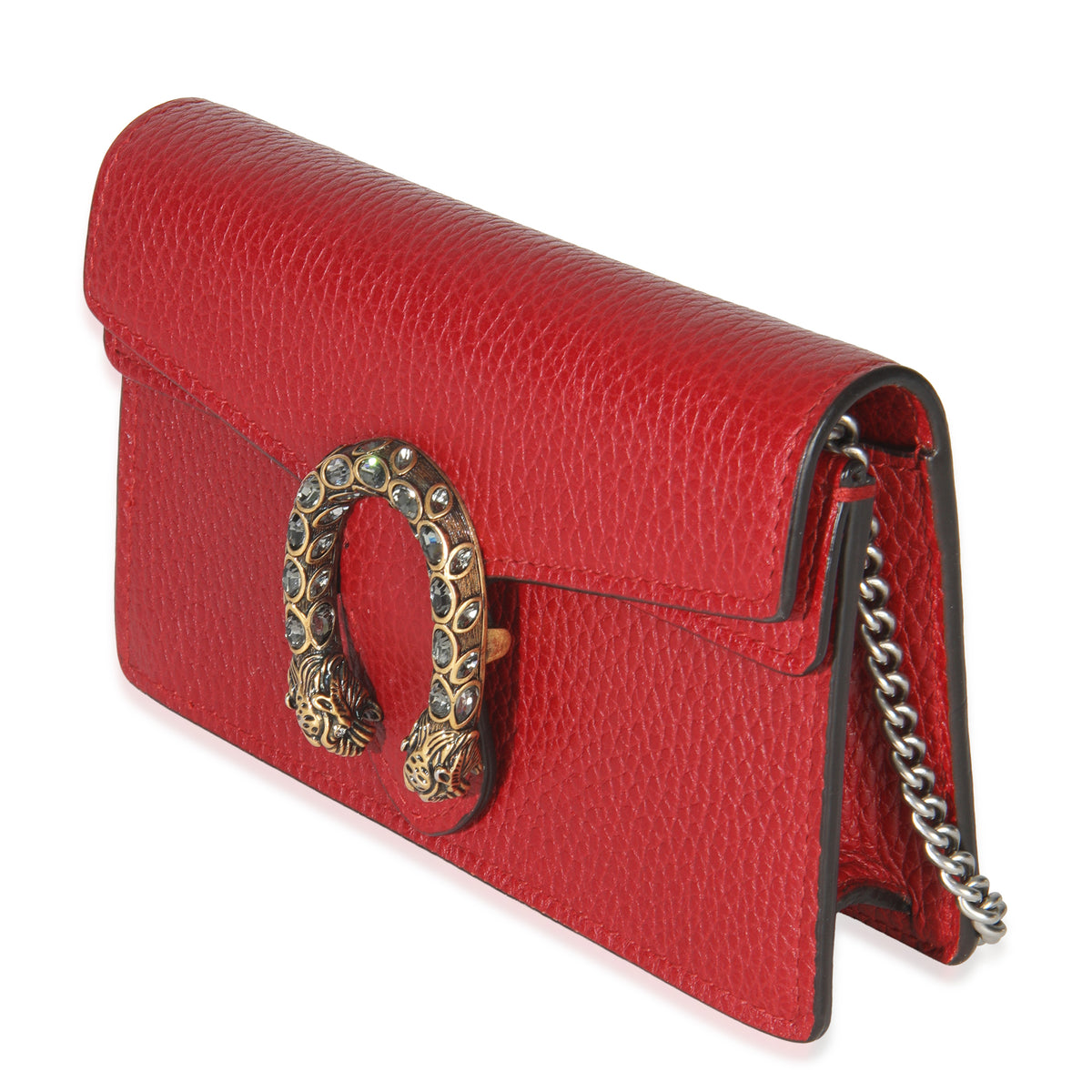 Gucci Red Dollar Calfskin Crystal Super Mini Dionysus Handbag sv