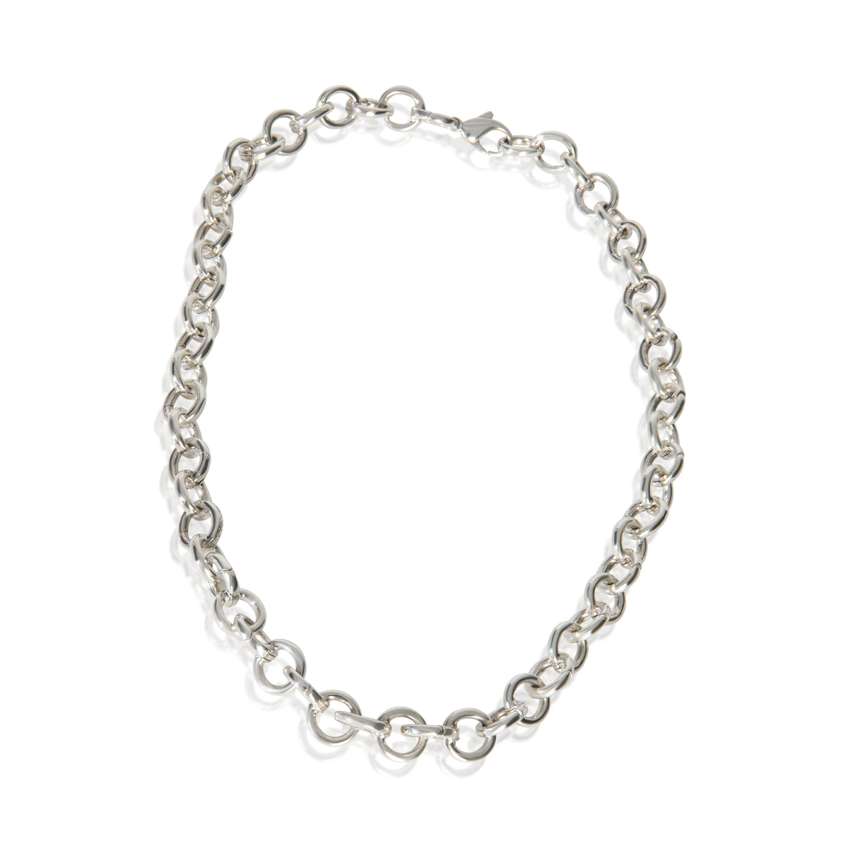 Sterling Silver  Clasping Link Necklace