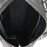 Silver Saffiano Lux Small Bauletto Bag