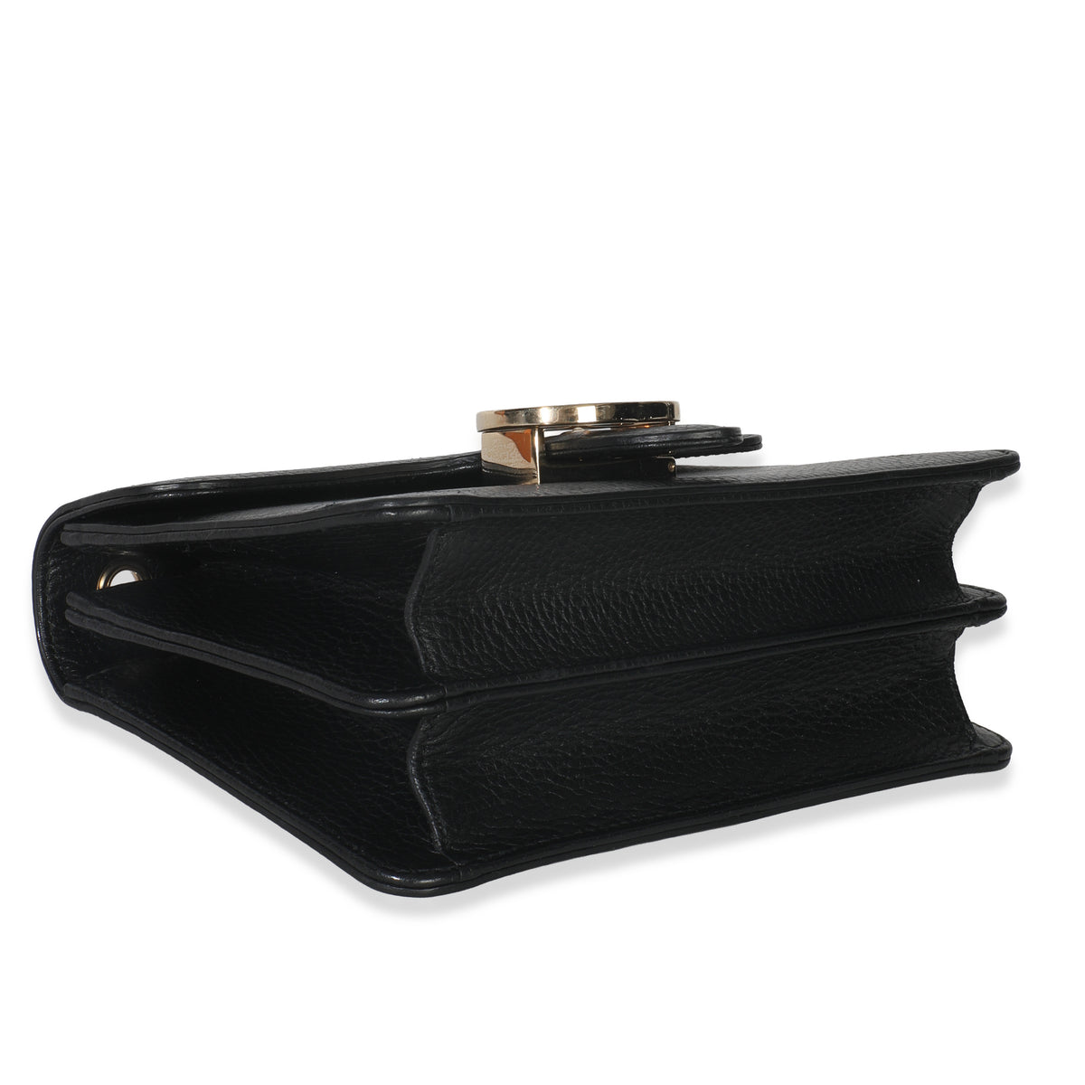 Gucci Black Dollar Calfskin Interlocking G Small Bag Handbag clasp