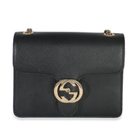 Gucci Black Dollar Calfskin Interlocking G Small Bag Handbag fv
