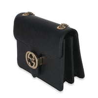 Gucci Black Dollar Calfskin Interlocking G Small Bag Handbag sv
